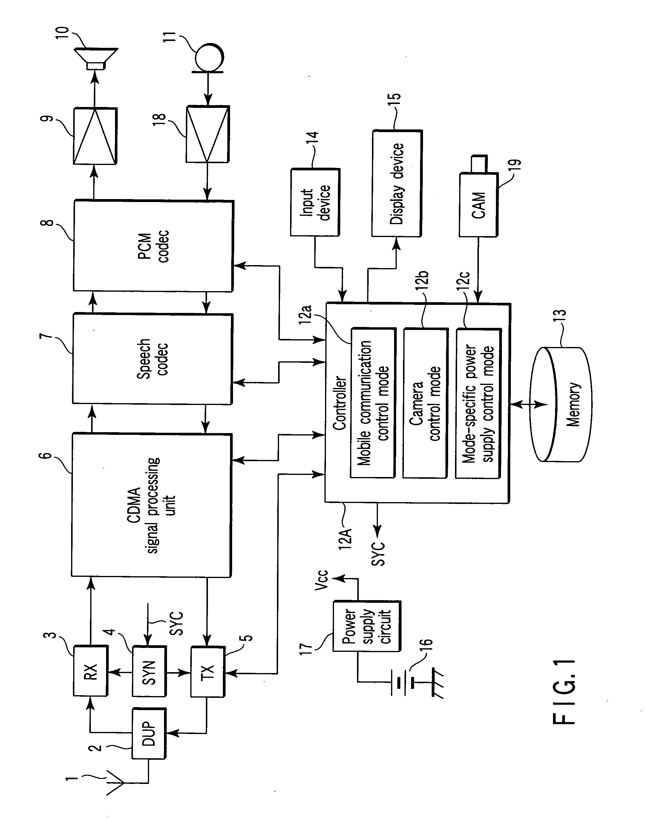 Mobile communication terminal having plurality of operation modes