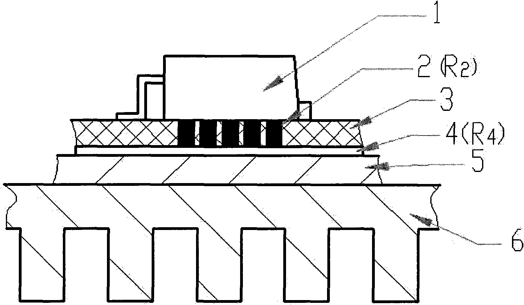 Heat radiation structure of surface mounting high-power element