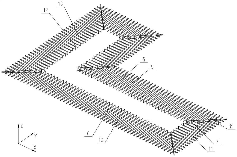 Special-shaped plane double-cantilever narrow-flange variable-cross-section steel framework roof and assembling method