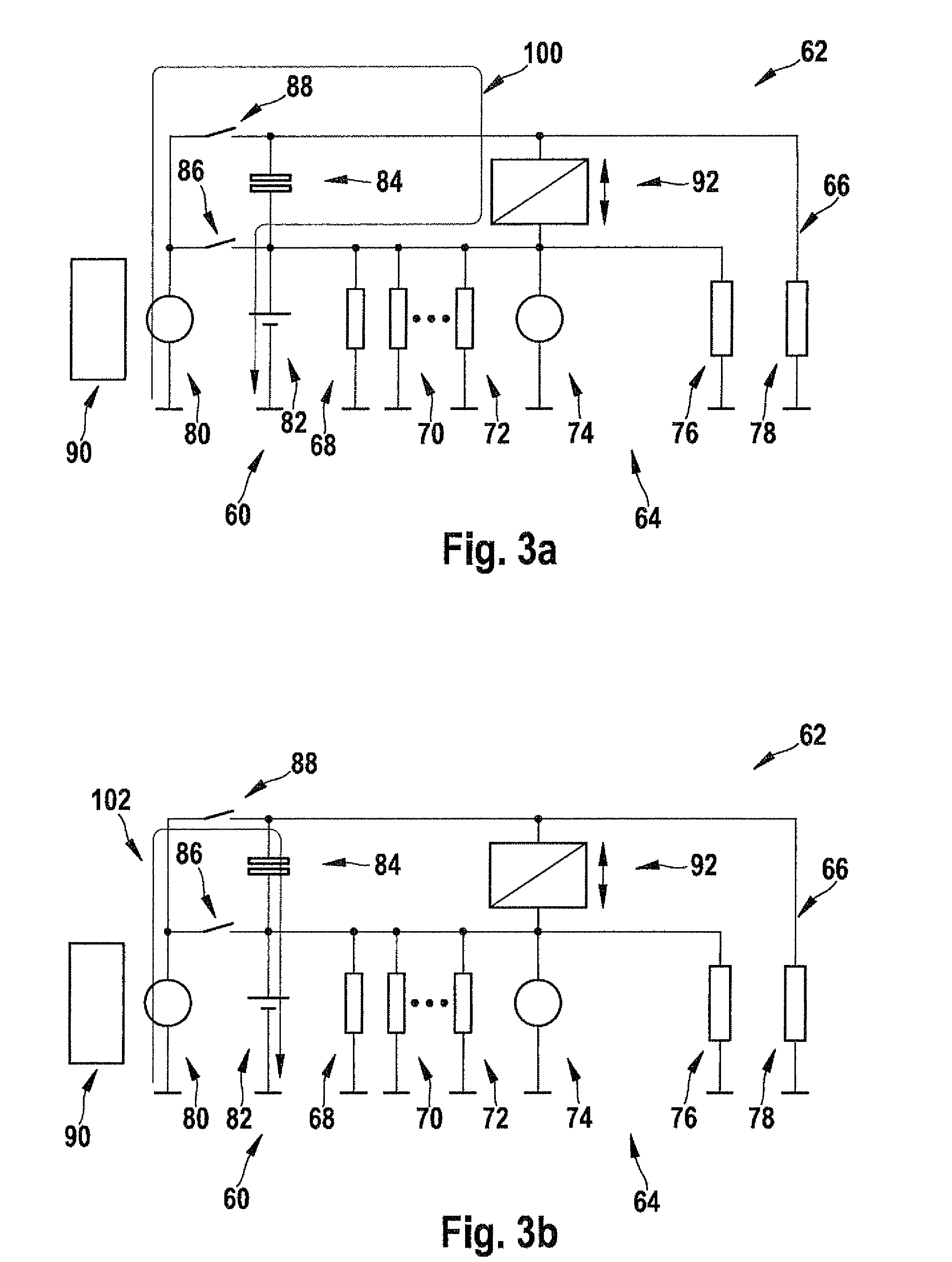 Circuit system for redistribution of electrical energy in a vehicle