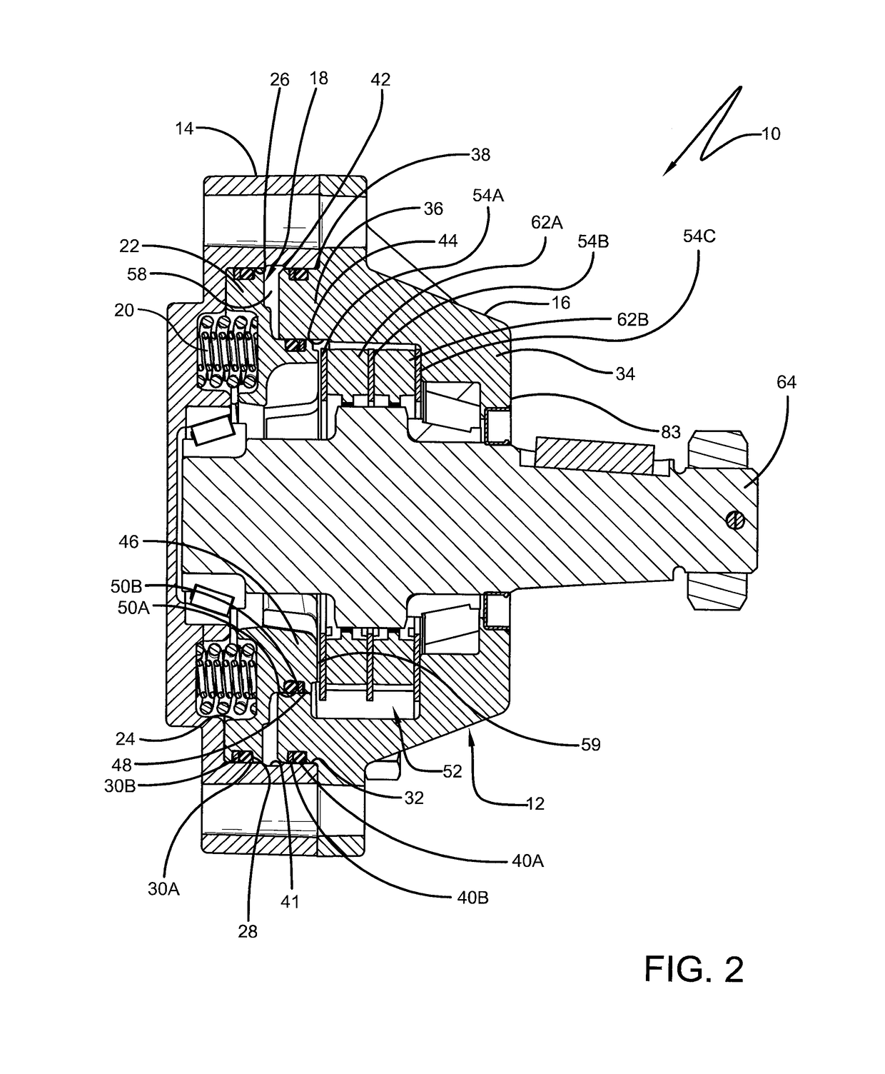 Spring applied, hydraulically released wheel-mount brake having improved stationary disc support