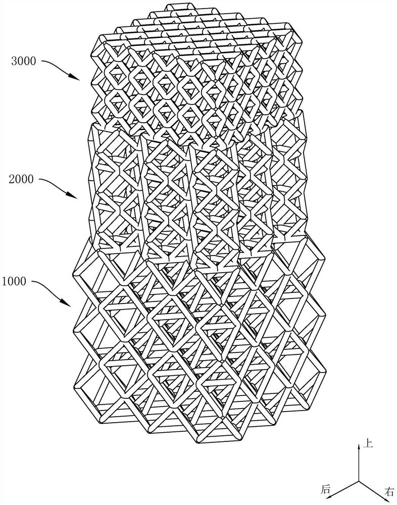Tetradecahedron-based gradient porous bone induction structure
