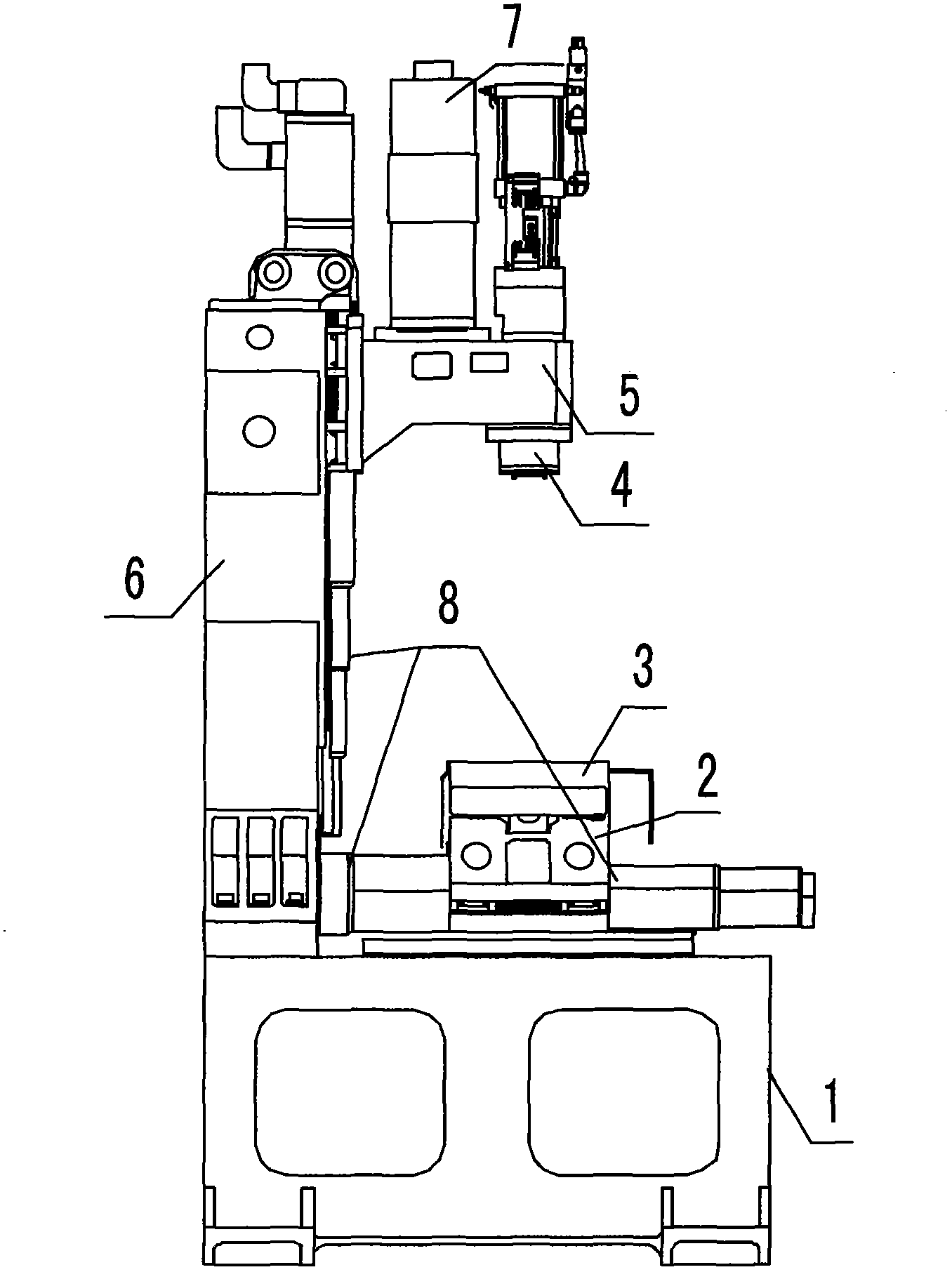 Herringbone upright structure small-size numerically controlled milling machine