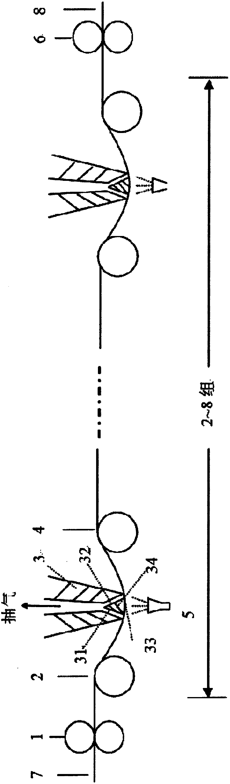 Suction type preparation device and method for fabric with gradient change of elasticity in thickness direction and application