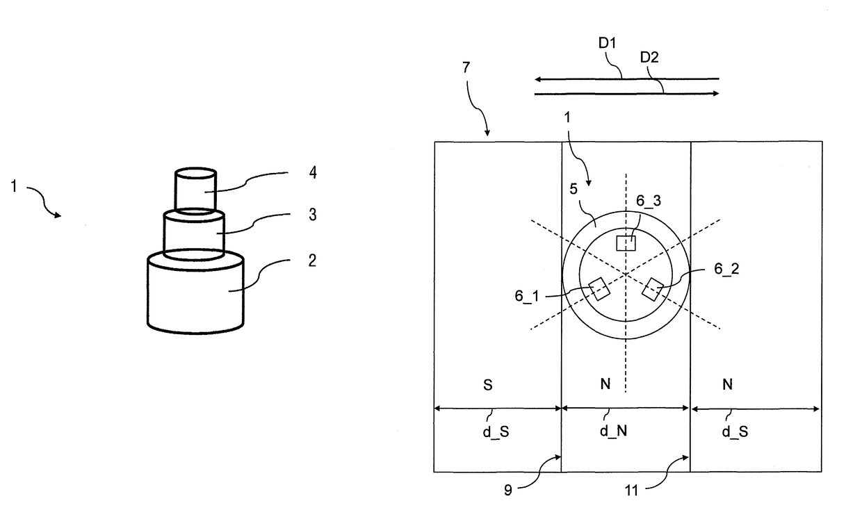 Arrangement for determining a revolution rate and direction of rotation of a rotating component