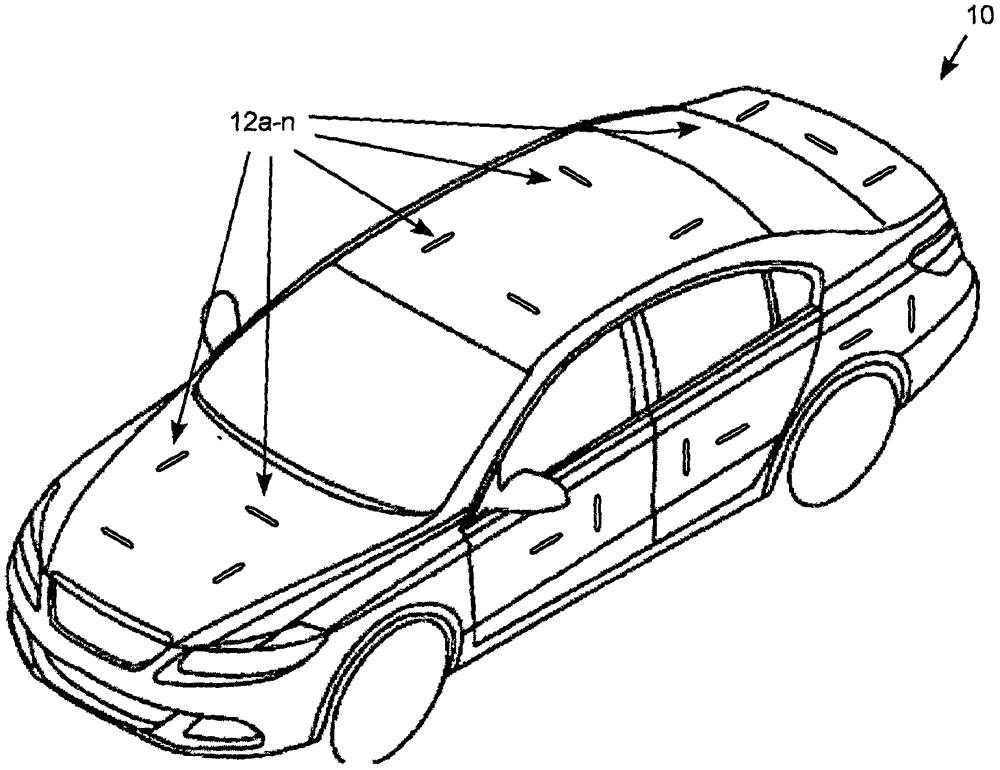 Slot antenna built into vehicle body panel