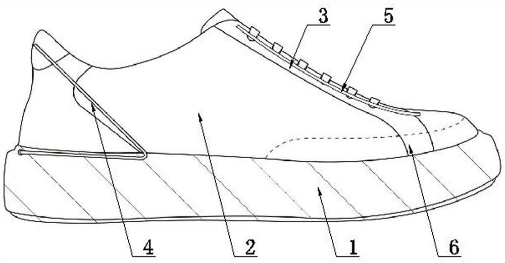 Pedal shoe with built-in keel structure