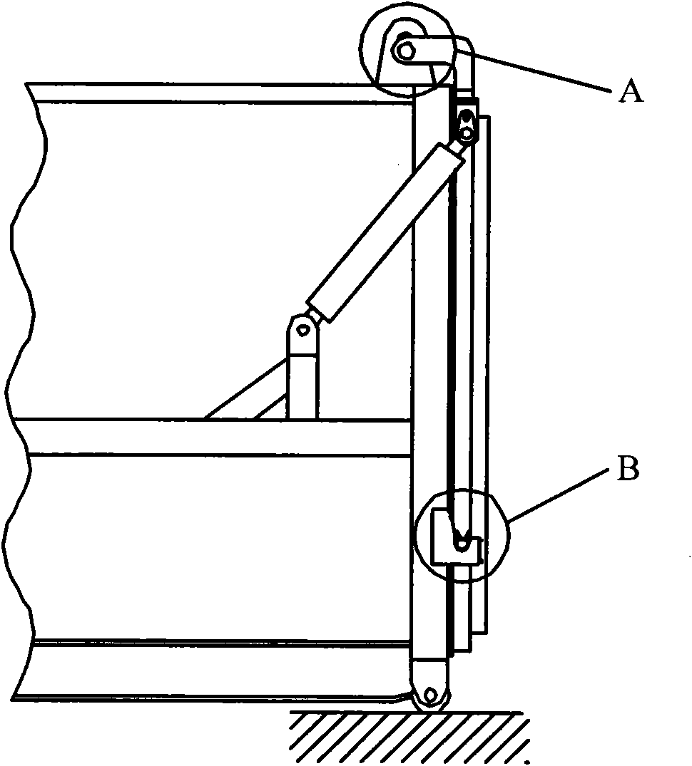 Connecting rod type rear door locking mechanism for garbage truck