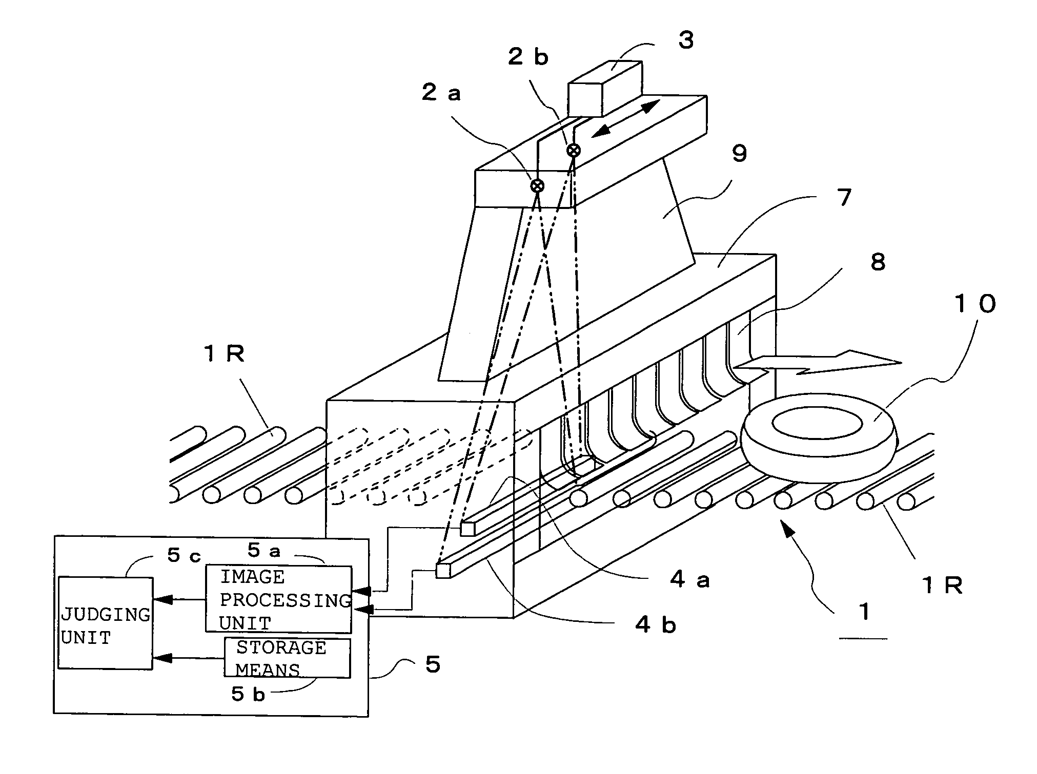 Method and device for X-ray inspection of tire