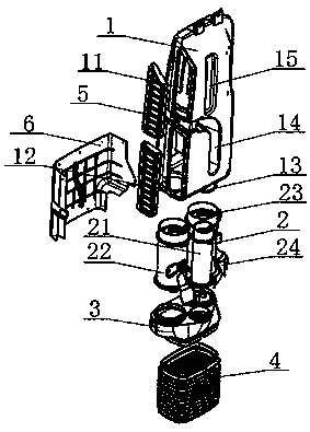 Three-cyclone cylinder air inlet pipe