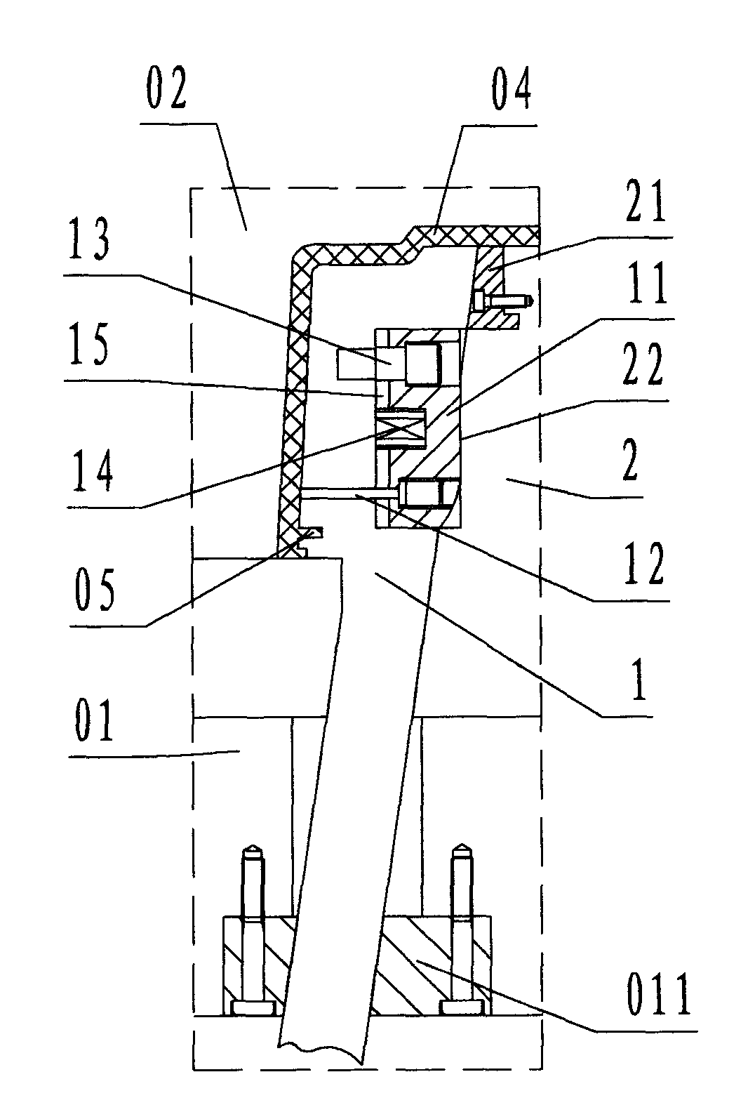 Auxiliary jacking device for slanting tip core of injection mould