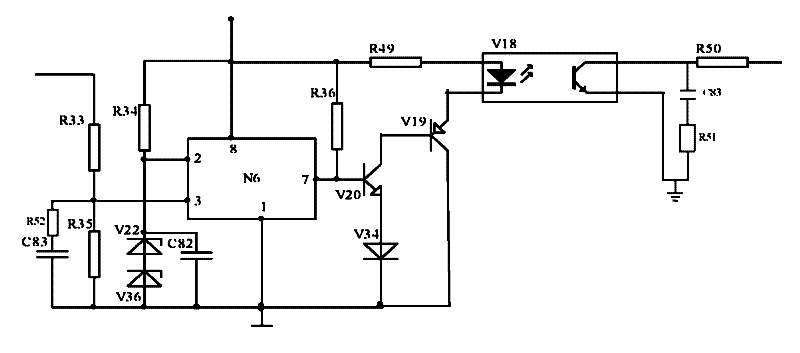 Circuit with function of normally closed electromagnetic relay