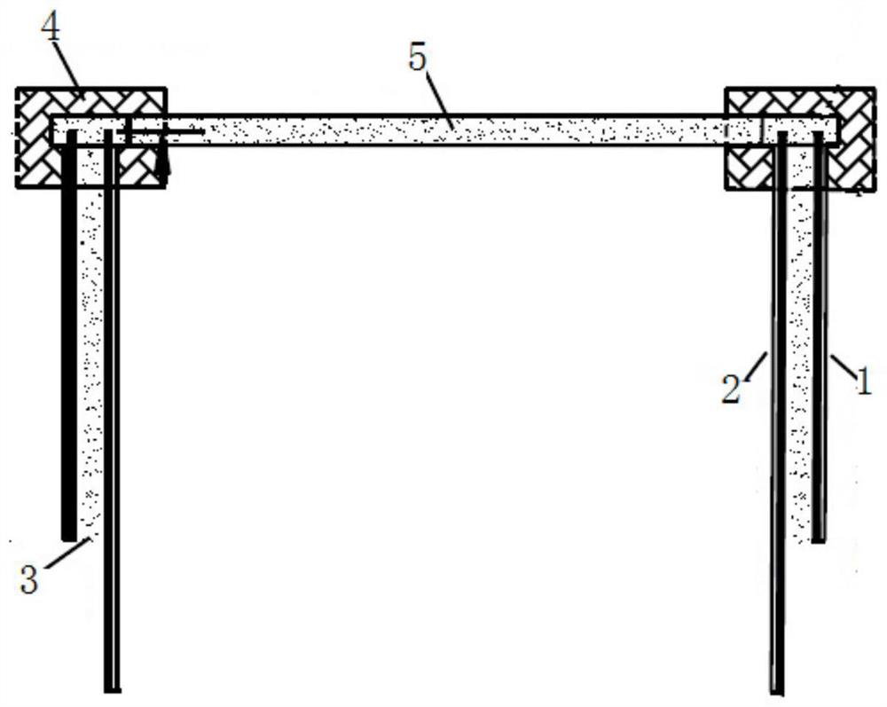 Double-row miniature steel pipe pile grouting wall partition structure and method