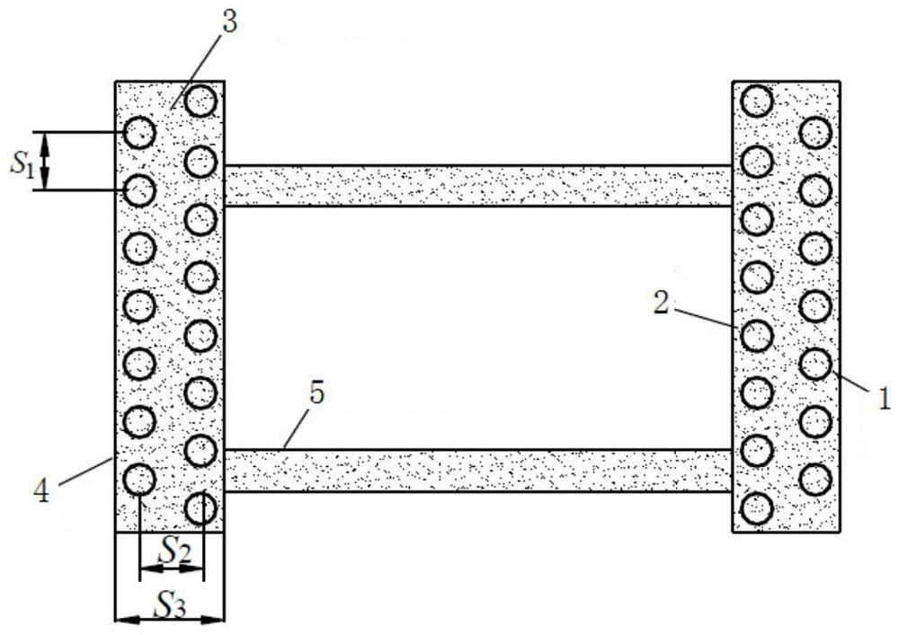 Double-row miniature steel pipe pile grouting wall partition structure and method