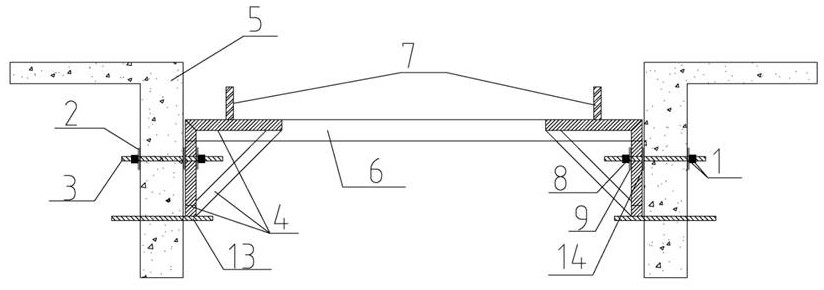 Lifting type elevator shaft operation platform using triangular supporting frame and screw opposite-pulling system