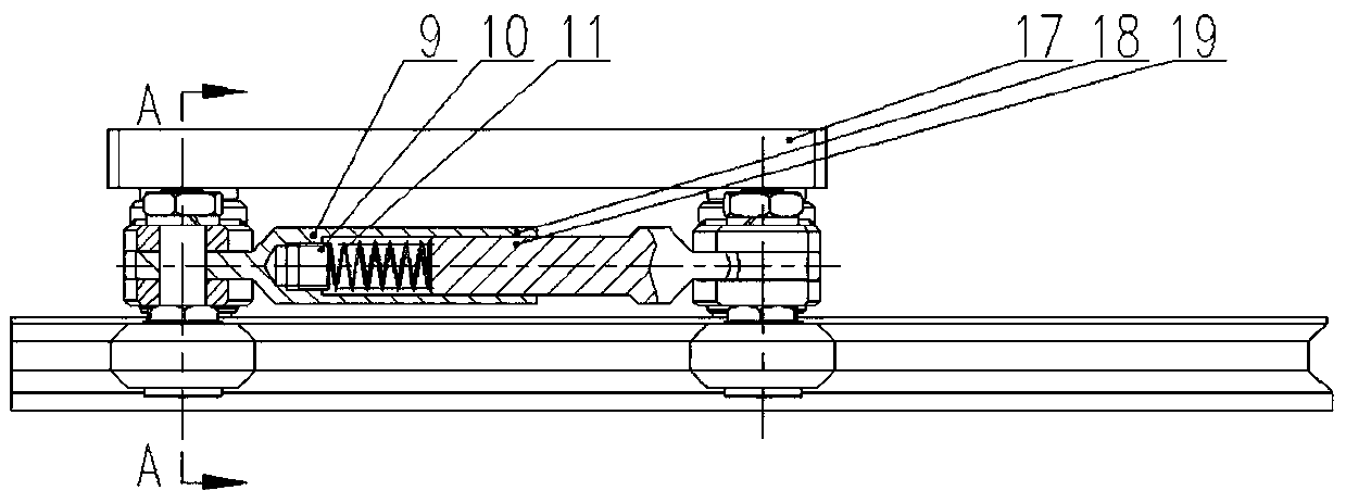 Plane curve motion supporting and guiding device adopting double-curve-rod metamorphic mechanism