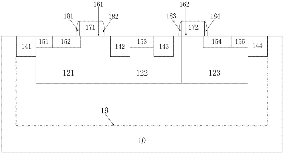 Radio frequency LDMOS device with buried layer below drain electrode