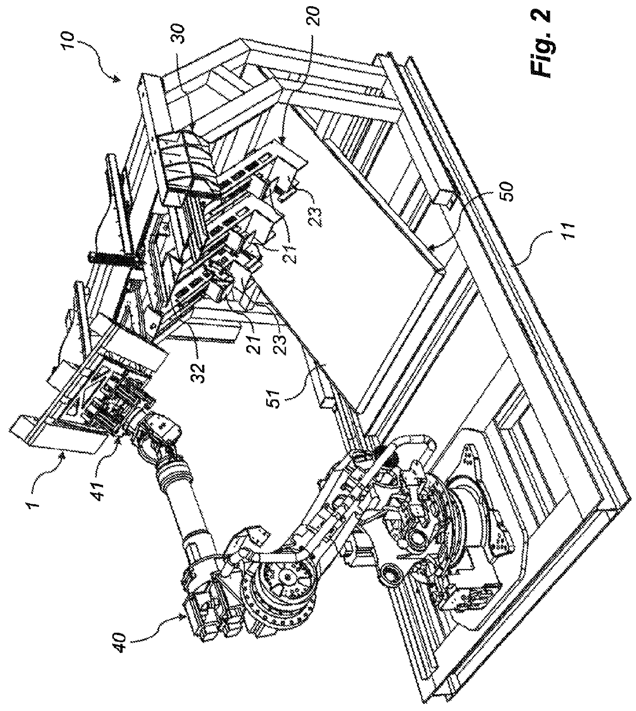Device for dismantling of chosen parts of assembled pallets