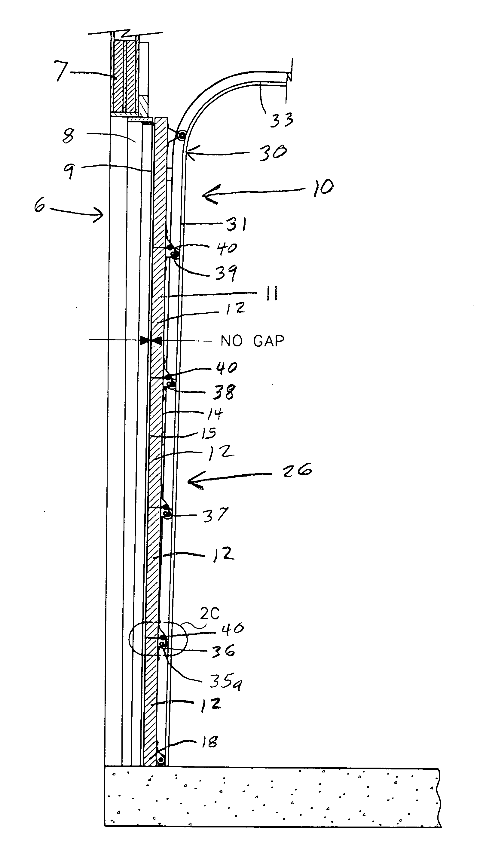 Overhead door with spring-loaded roller hinges