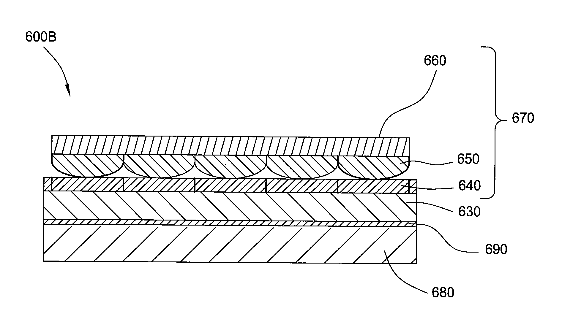 Epitaxial lift off stack having a multi-layered handle and methods thereof