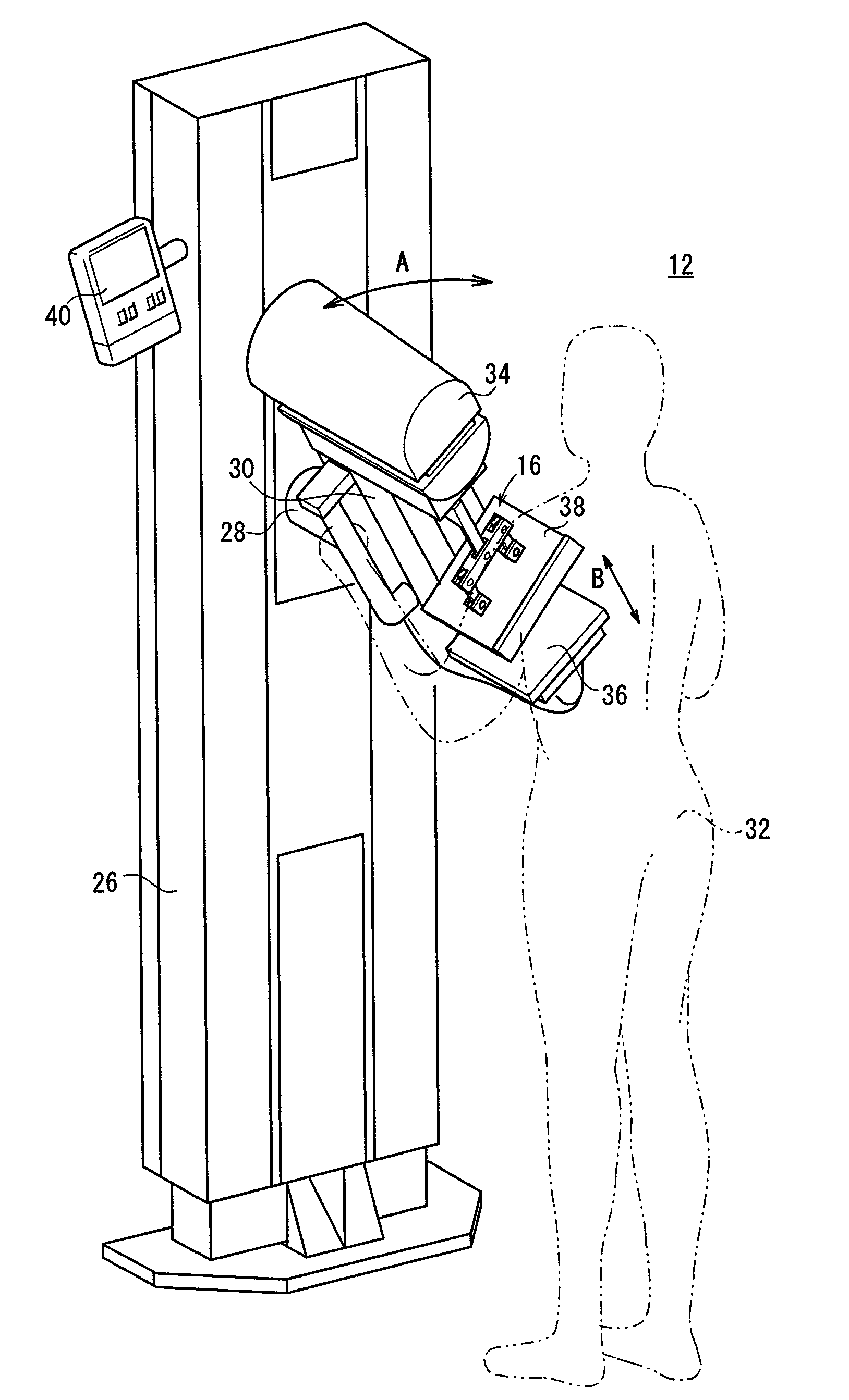 Mammographic apparatus, breast compression plate, and breast fixing method