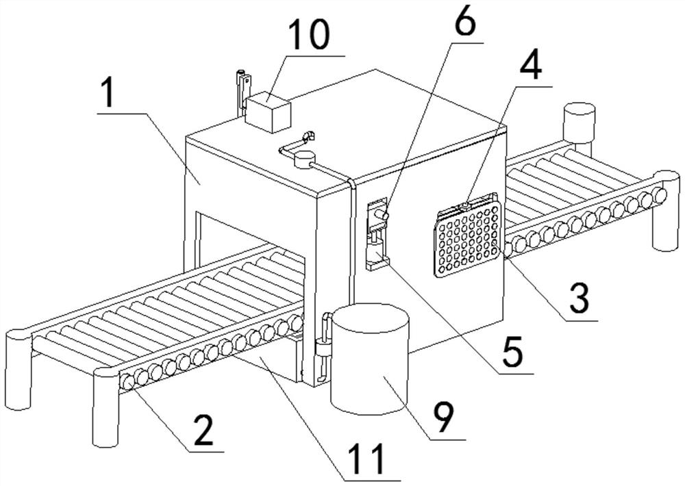 Spraying device for automobile part machining