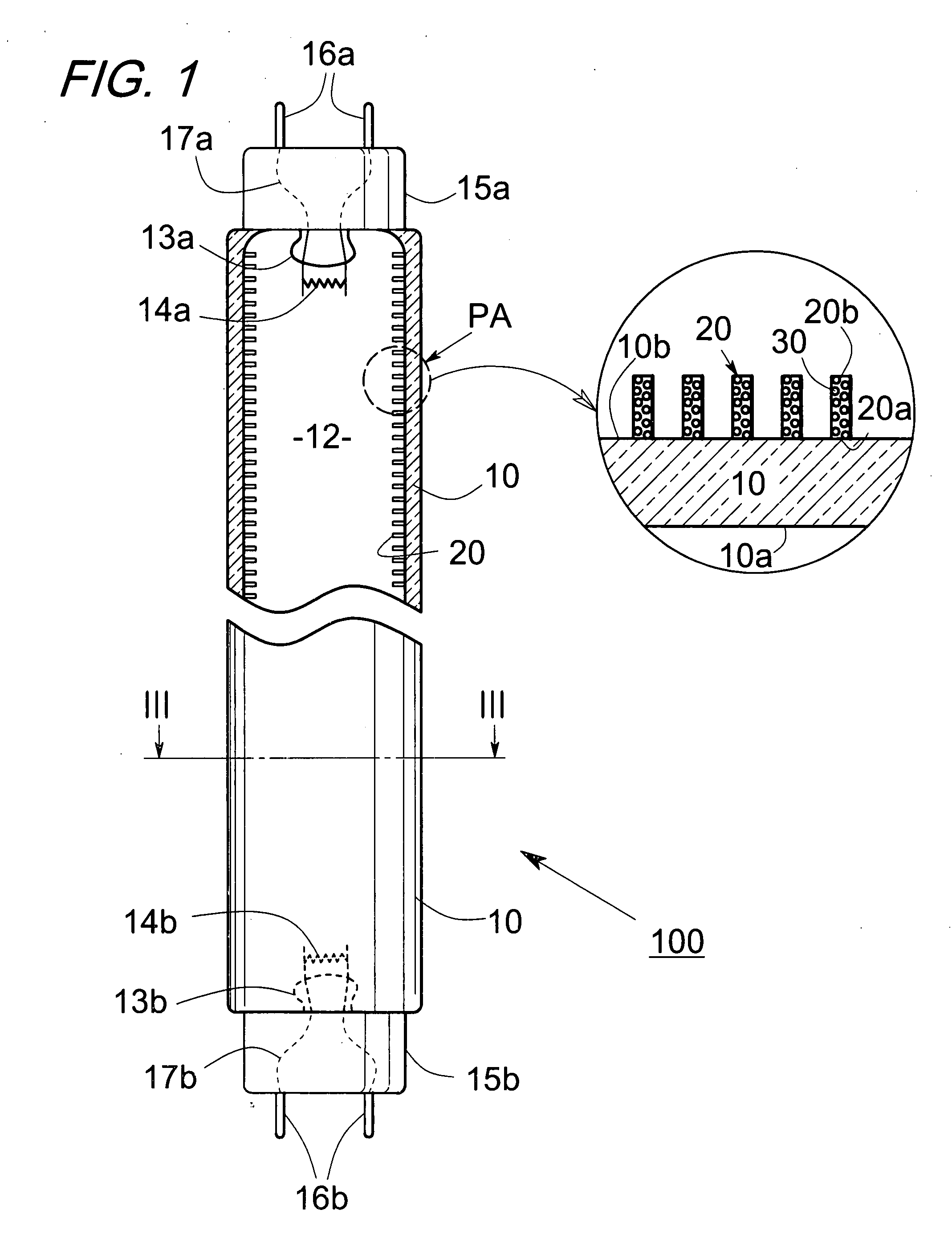 Method for making discharge fluorescent apparatus including fluorescent fibers