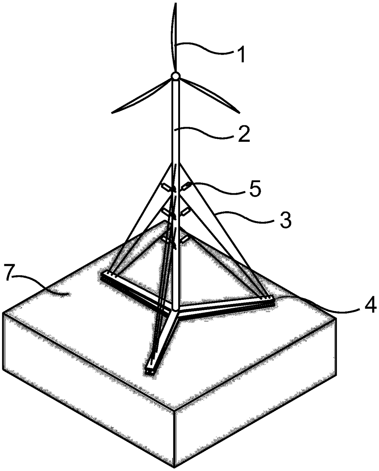 Wind-power tower barrel based on stay cable-steel beam self-balance system