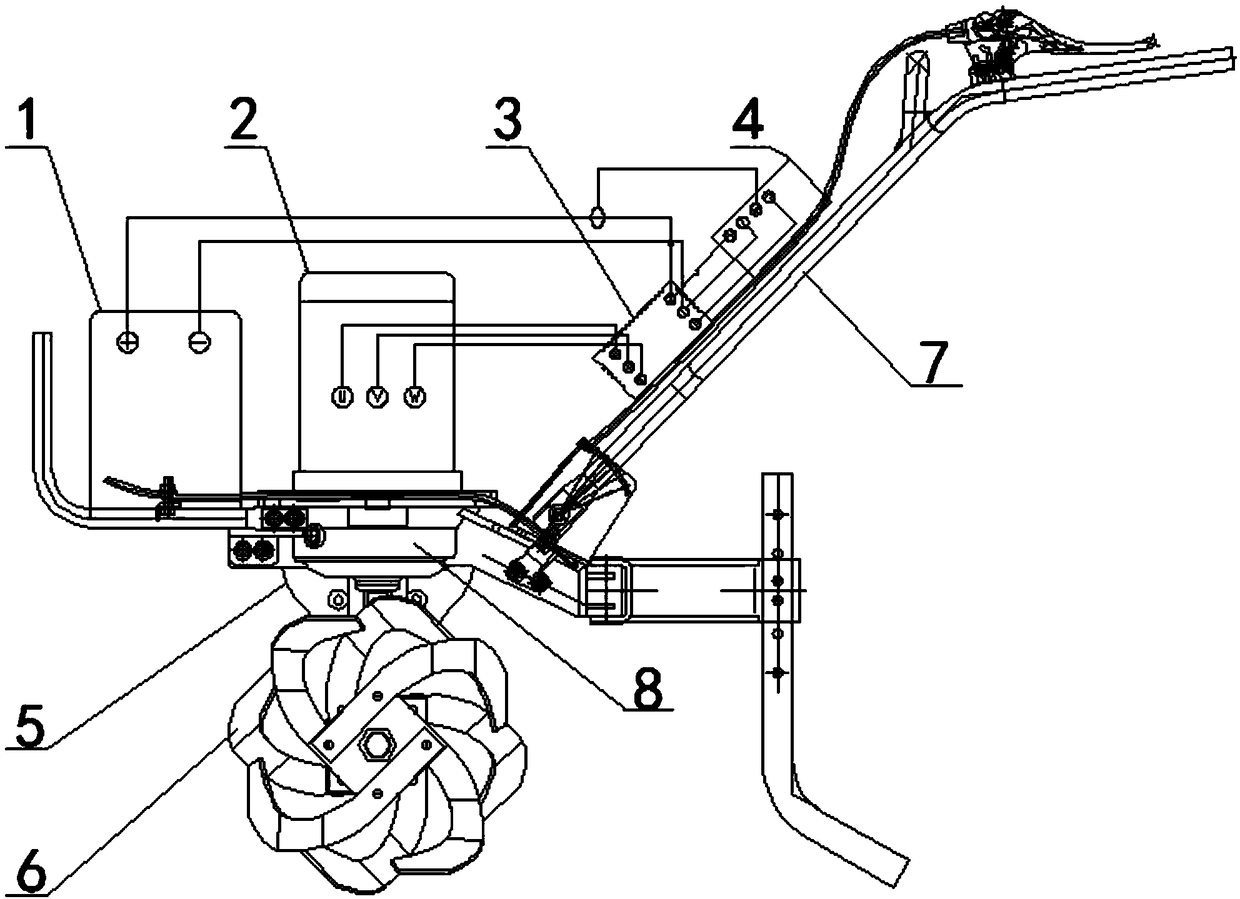 Electric micro tillage machine research and development experimental device and method
