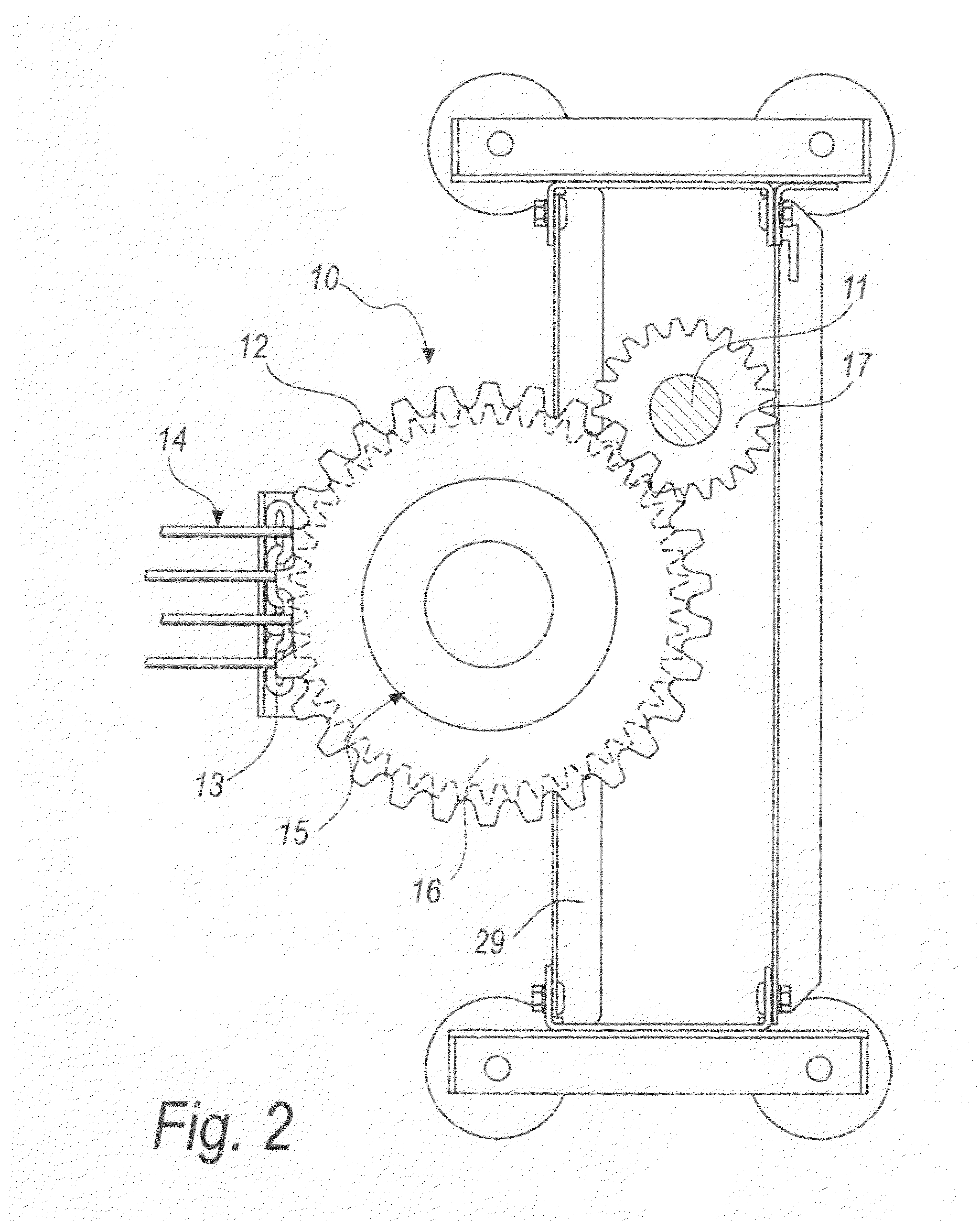 Device for transmitting motion for conveyor belts