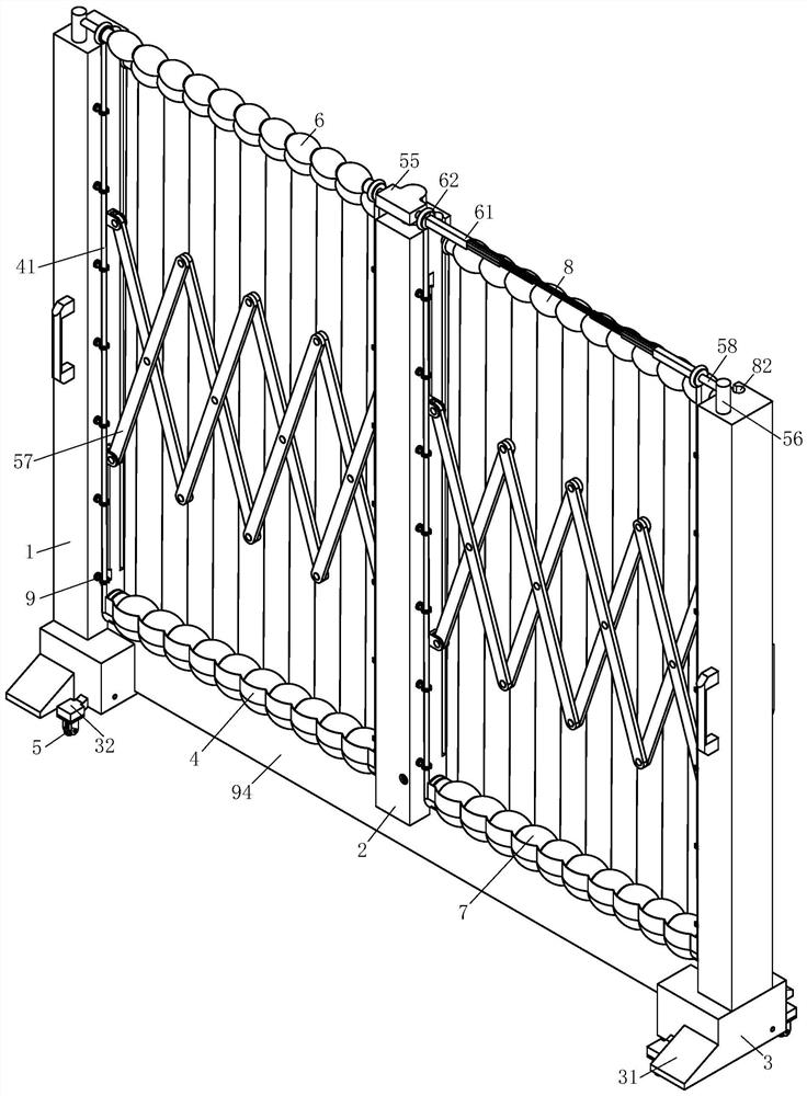 Lifting and folding building construction protection fence