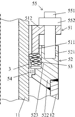 Self-tightening type packing box seal displacement buffer, and loop reactor