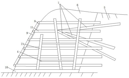 A maintenance method for high fill slope filled with red bed mudstone blocks