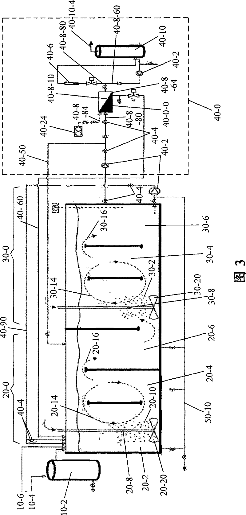 Lateral flow type membrane bioreactor device and sewage treatment method using same