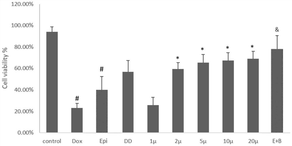 Application of breviscapine as chemotherapeutic drug cardiotoxicity prevention and treatment drug