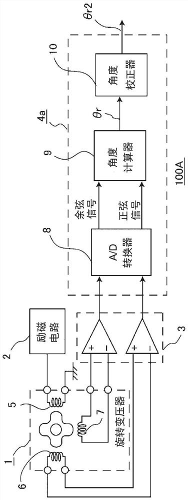 Angle detection device and electric power steering device using same