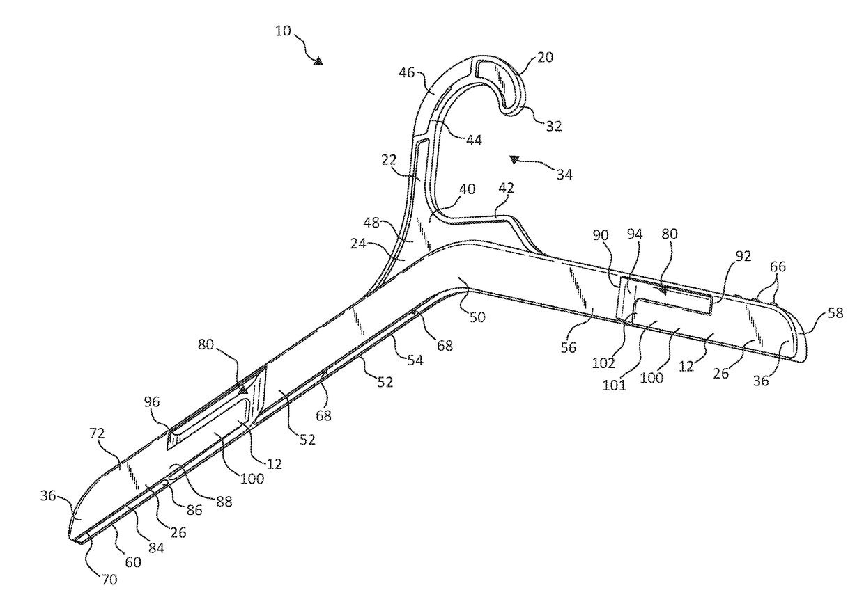 Hanger with securement element