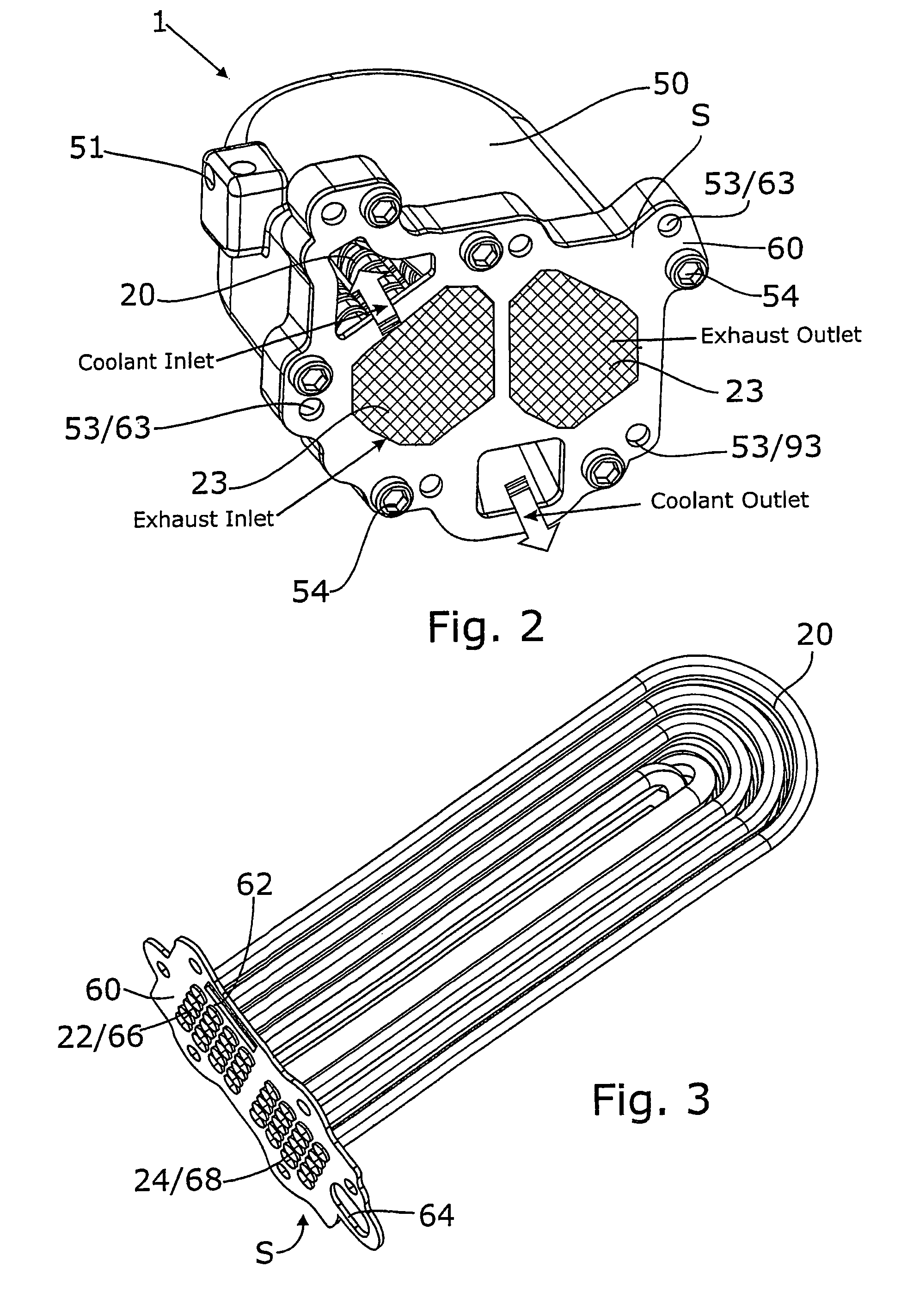 Exhaust gas heat exchanger with an oscillationattenuated bundle of exchanger tubes