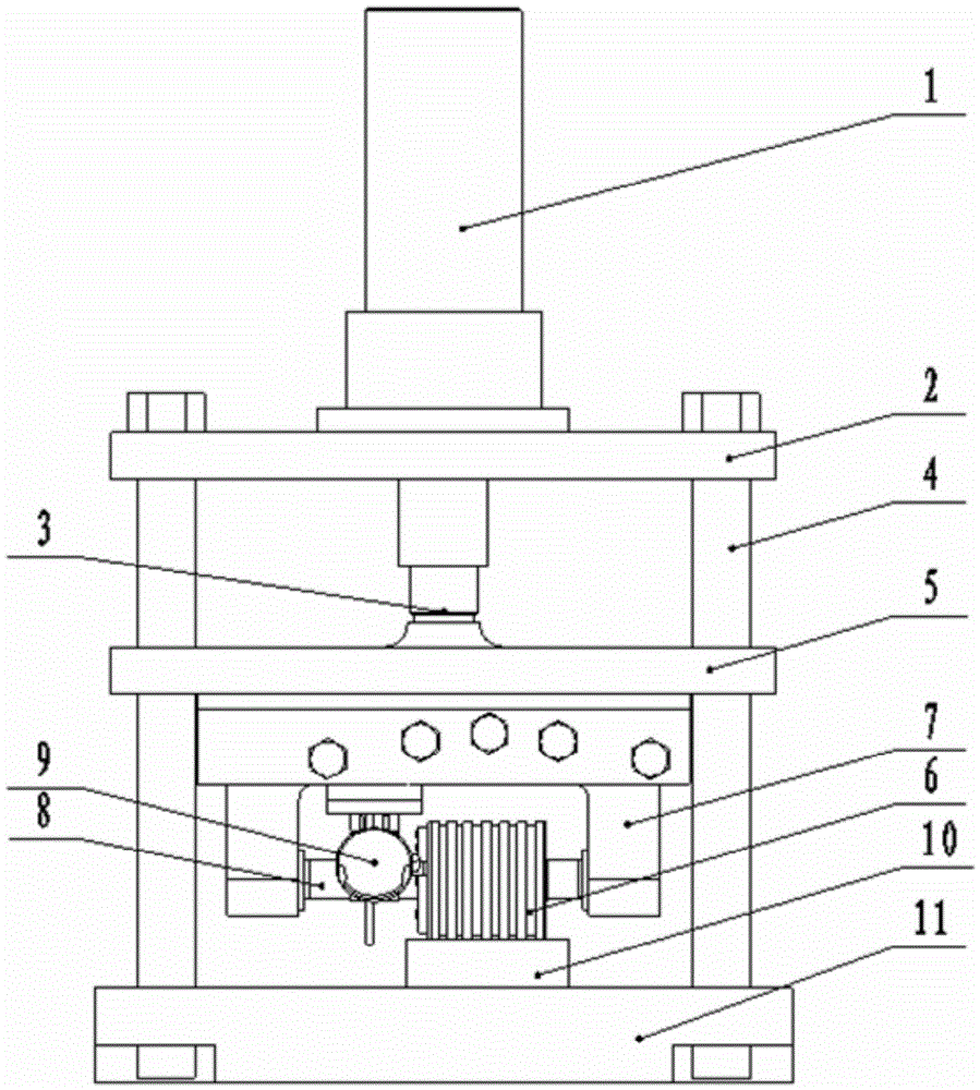 A loading device for a bearing testing machine
