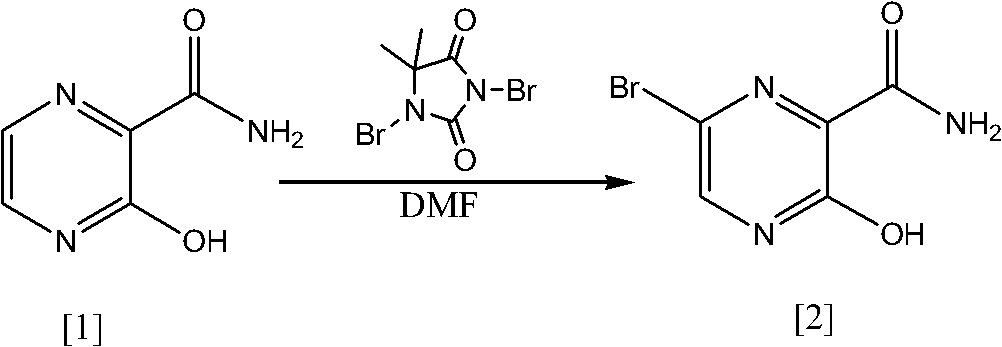 Preparation method of 6-bromine-3-hydroxyl-2-pyrazinamide