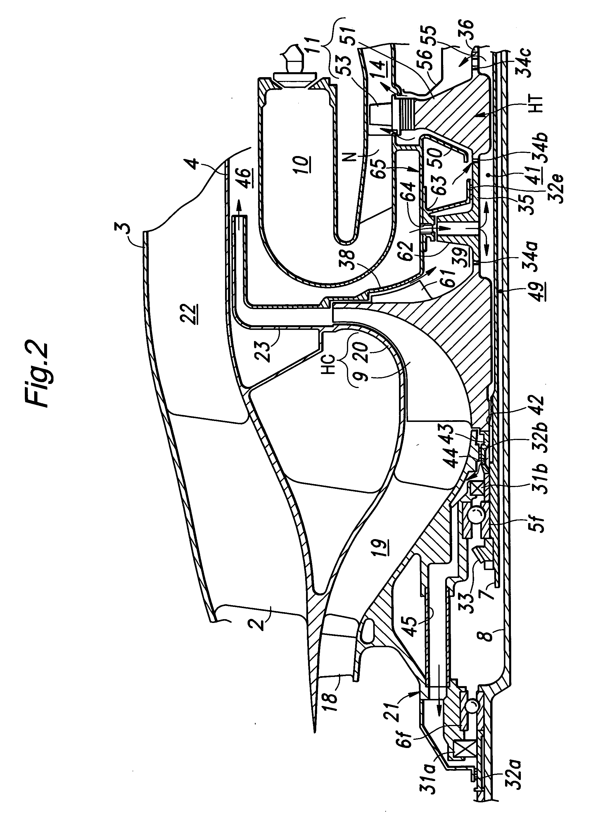 Device for supplying secondary air in a gas turbine engine