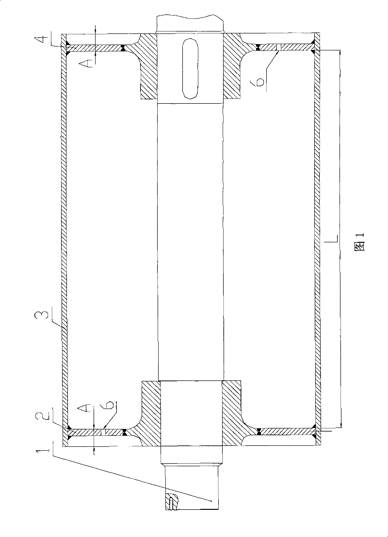 Large-diameter hollow roller and manufacturing method thereof