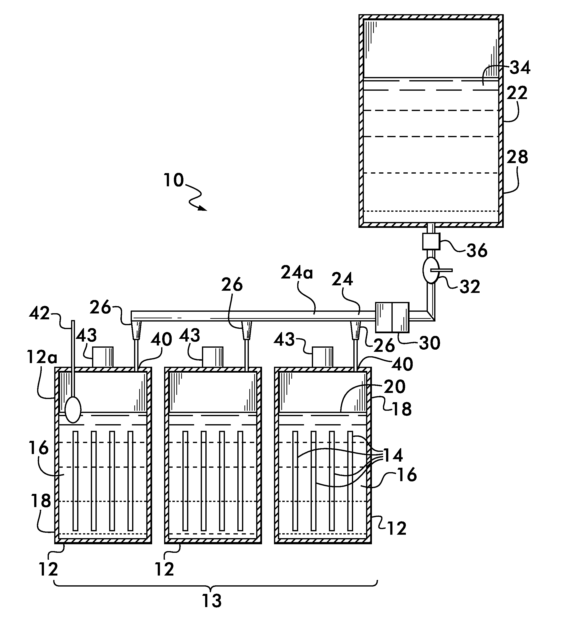 Battery watering system
