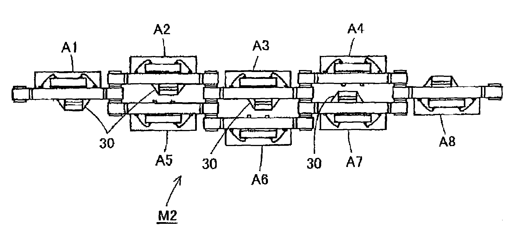 Semiconductor device and semiconductor module having external electrodes on an outer periphery