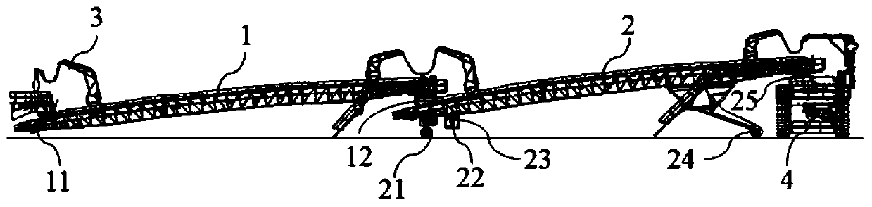 Intelligent transshipping device after mobile crushing station and transshipping method thereof