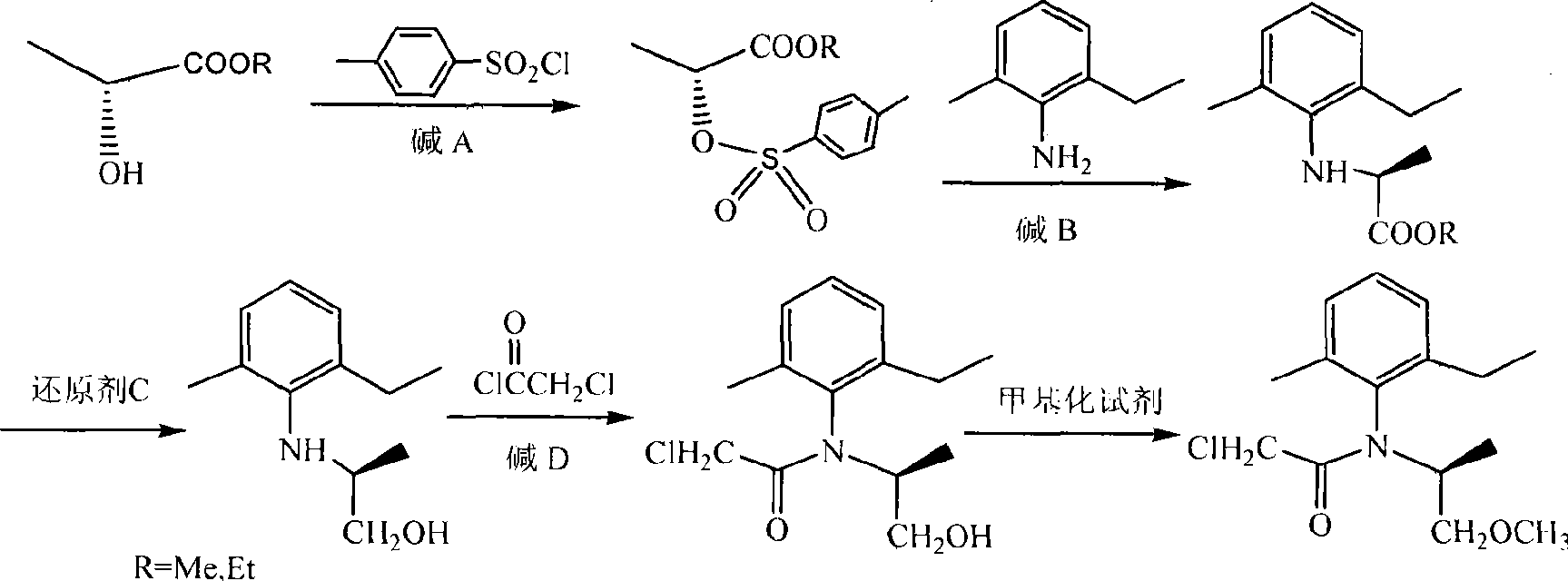 Novel method for synthesis of (S)-propisochlor