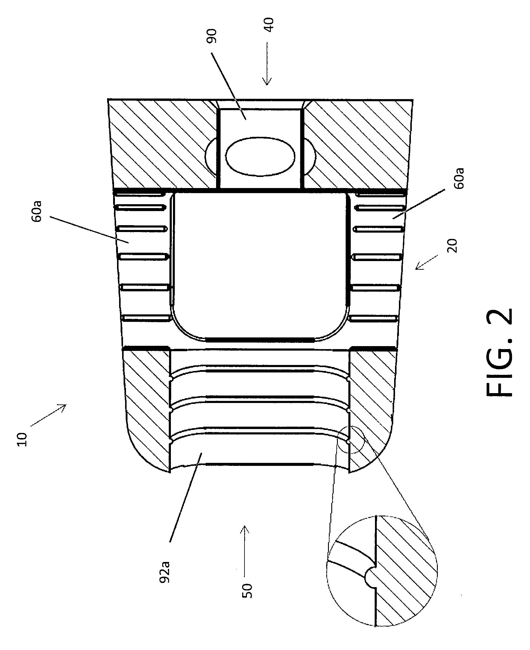 Implants having internal features for graft retention and load transfer between implant and vertebrae