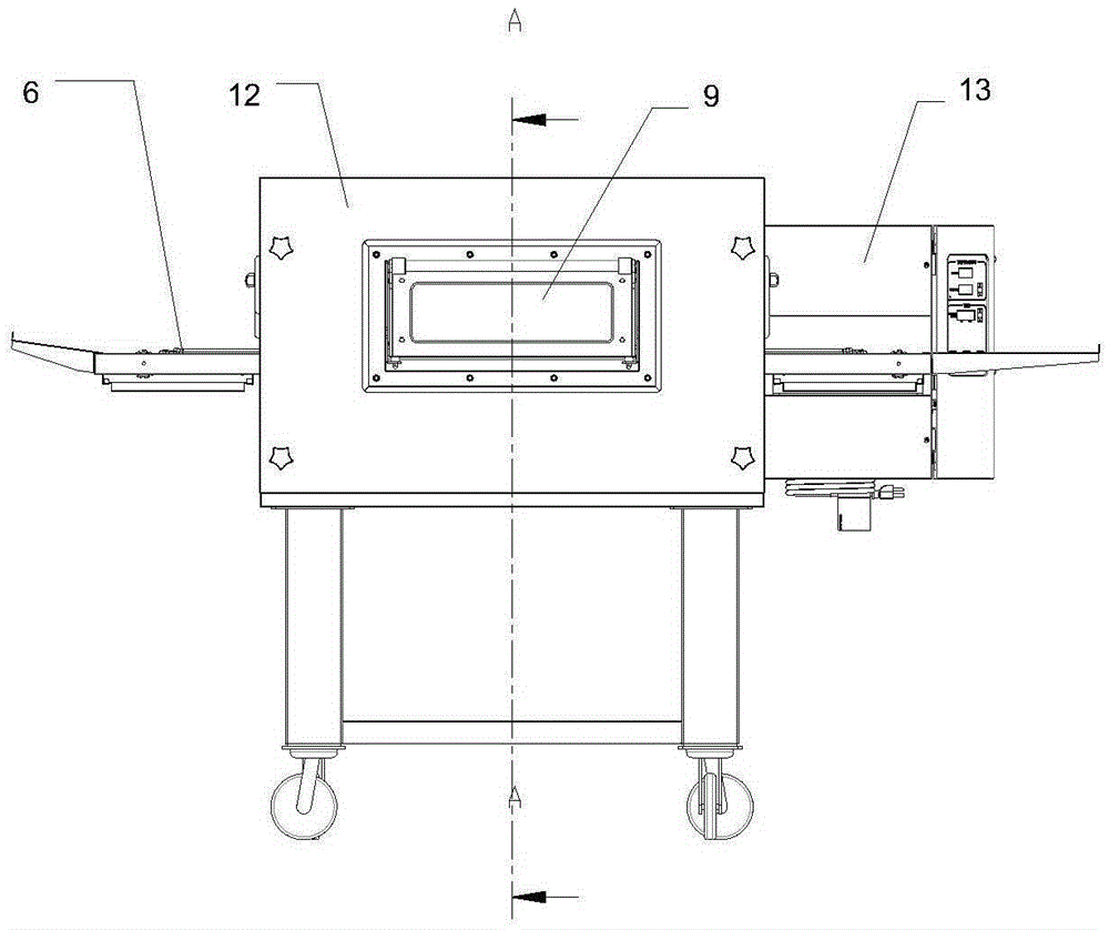 Crawler type oven with heat insulation cover