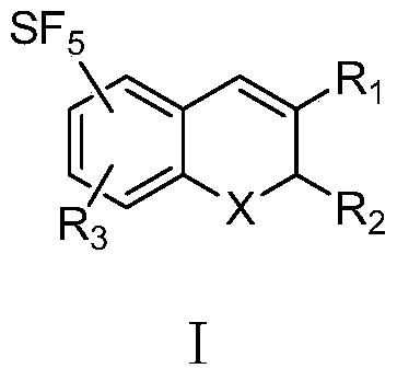 Sulfur pentafluoride substituted benzopyrans and their applications