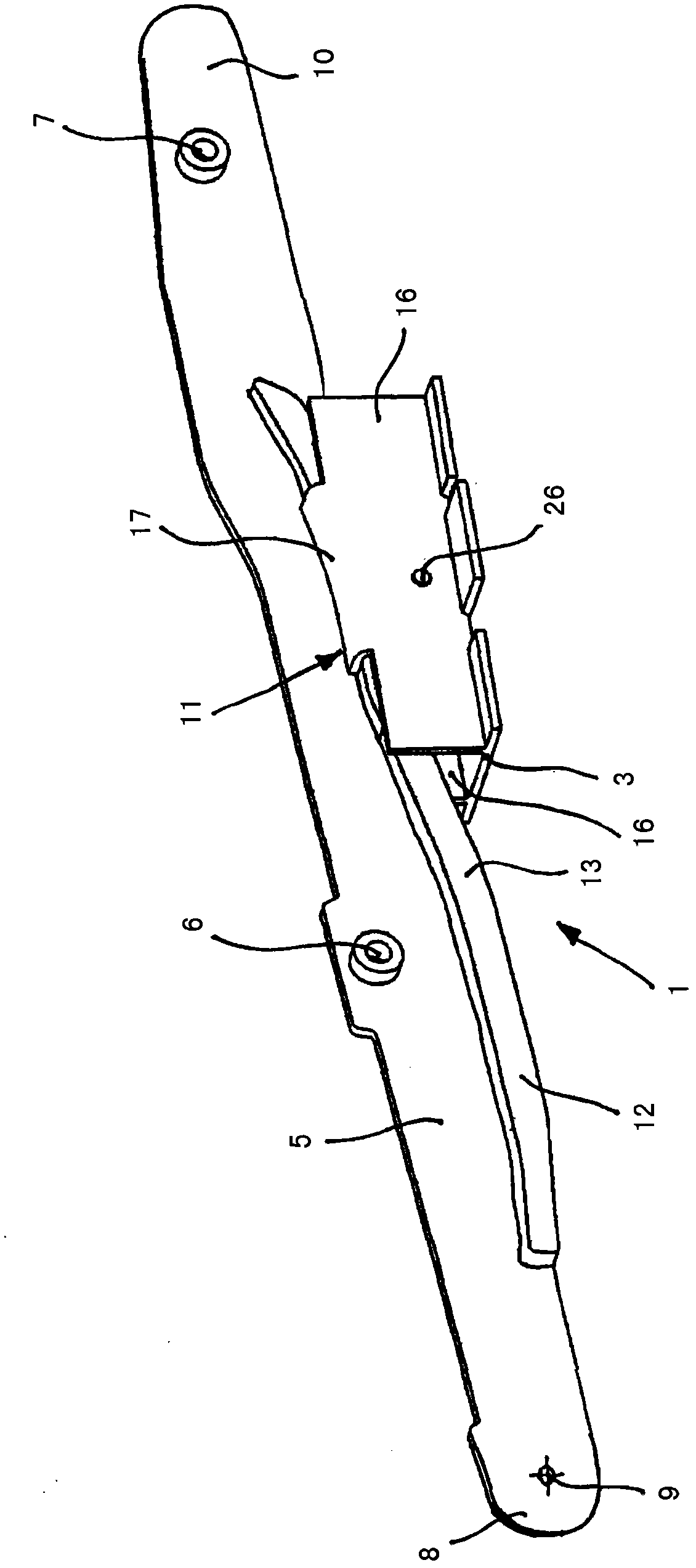 Sliding element of guide device of adjustable roof element of openable roof
